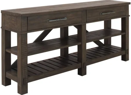 Timber Creek Entertainment Console in Rustic Coffee by Riverside Furniture