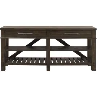 Timber Creek Entertainment Console in Rustic Coffee by Riverside Furniture