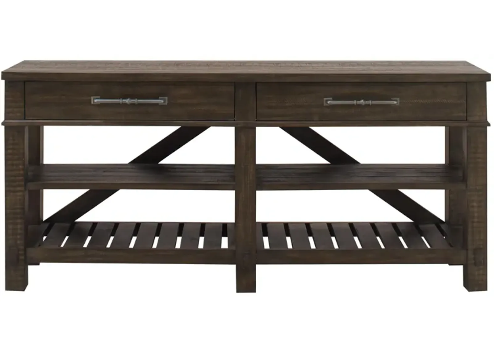 Timber Creek Entertainment Console in Rustic Coffee by Riverside Furniture