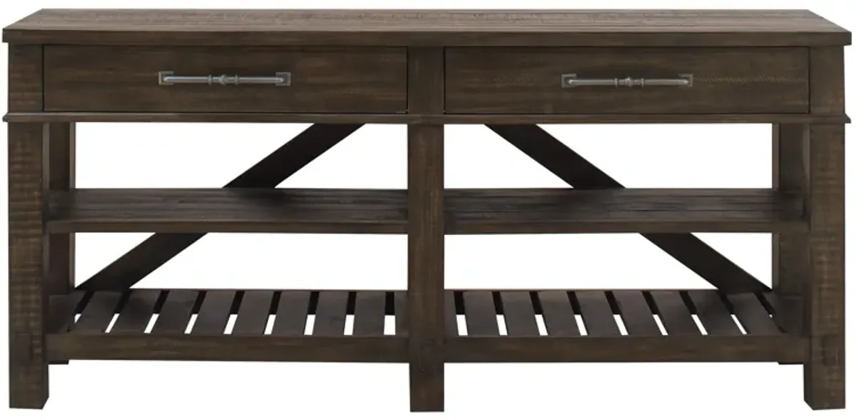 Timber Creek Entertainment Console in Rustic Coffee by Riverside Furniture