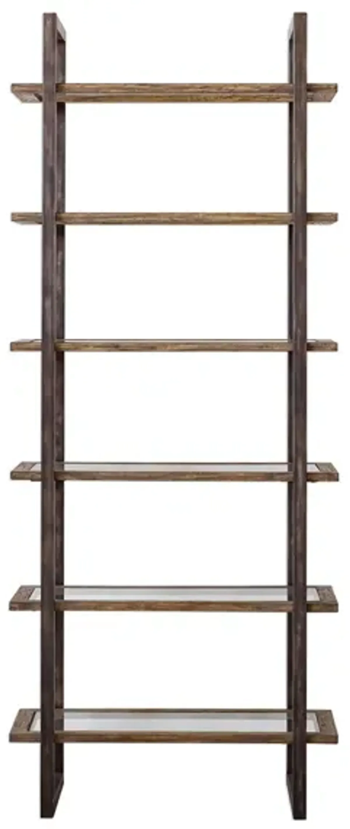 Olwyn Etagere in Aged Steel / Driftwod by Uttermost