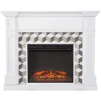 Enright LED Fireplace in White by SEI Furniture