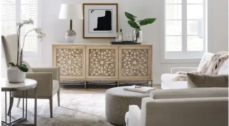 Melange 3-Door Entertainment Console in Pearl exterior finish by Hooker Furniture