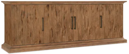 Big Sky Media Console in Vintage Natural: a warm, rustic, organic finish over hickory veneers by Hooker Furniture