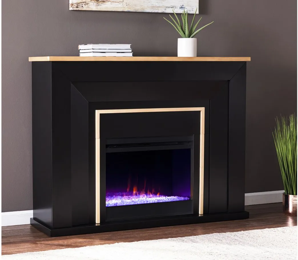 Connelly Color Changing Fireplace in Black by SEI Furniture