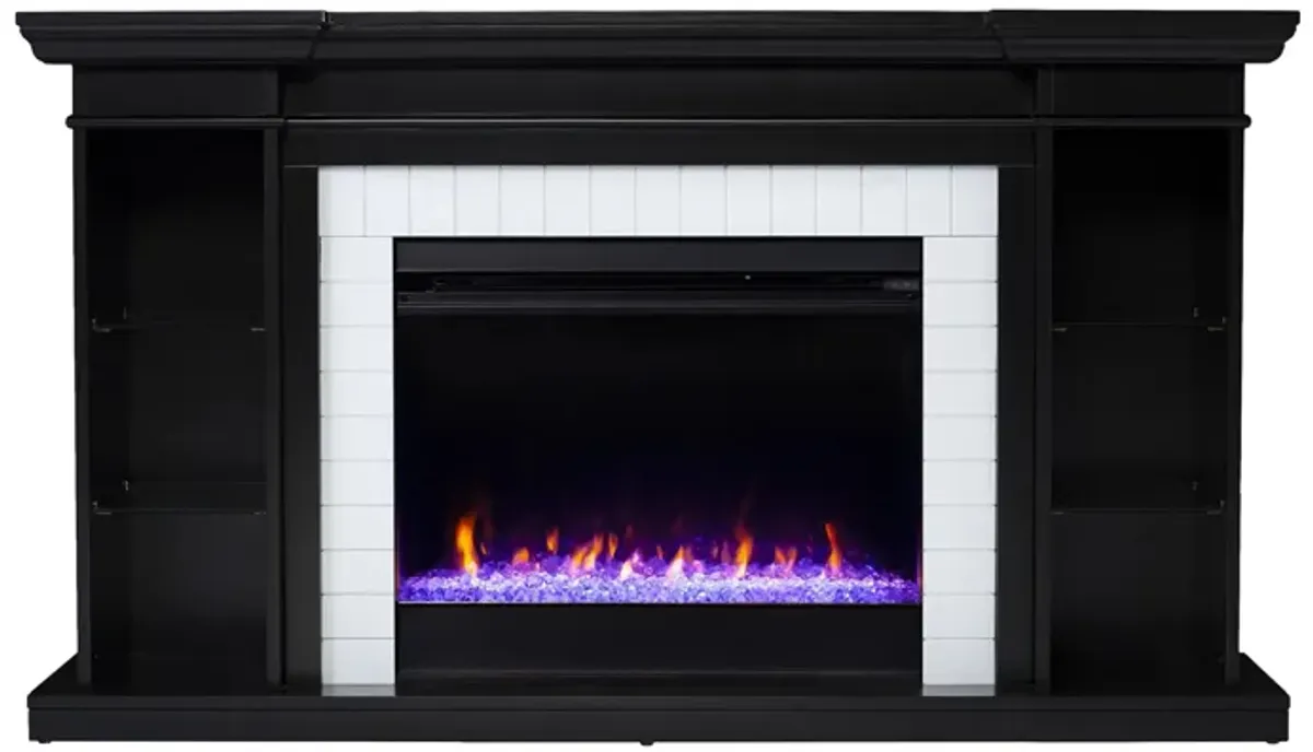 Longridge Color Changing Fireplace in Black by SEI Furniture