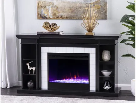 Longridge Color Changing Fireplace in Black by SEI Furniture