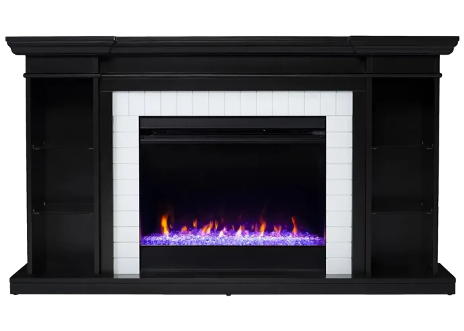 Longridge Color Changing Fireplace in Black by SEI Furniture