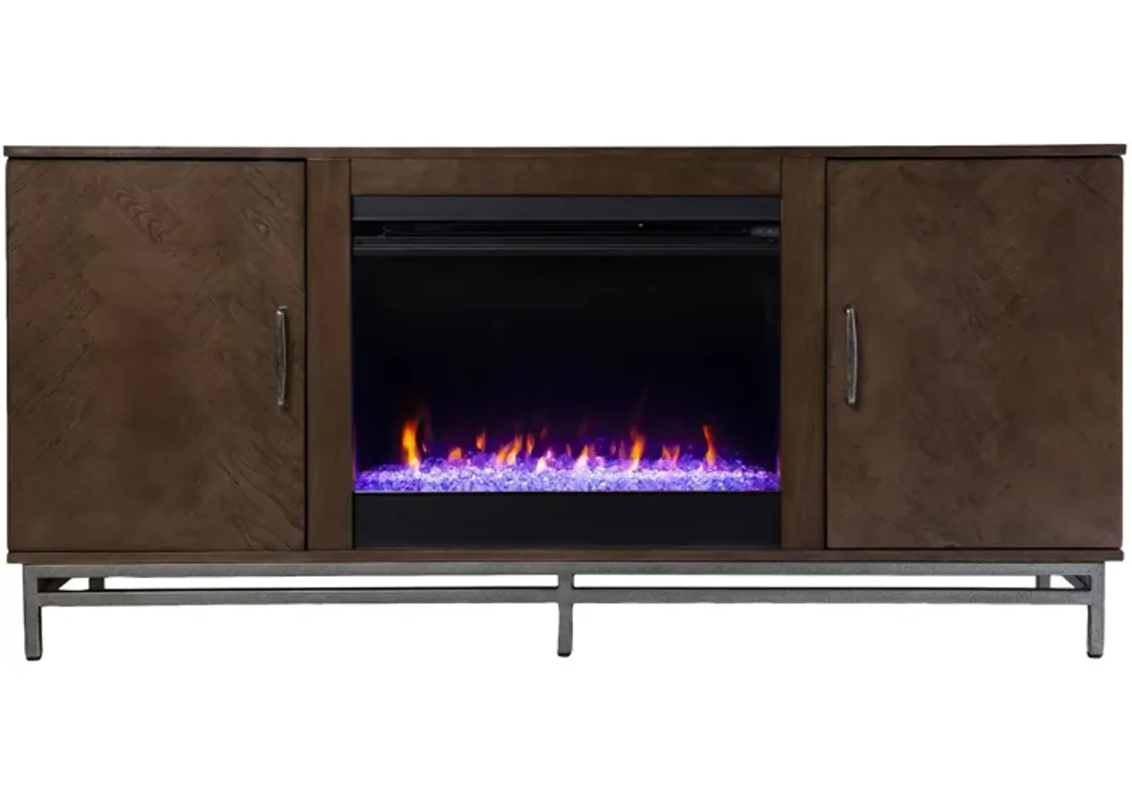 Georgia Color Changing Fireplace Console in Brown by SEI Furniture