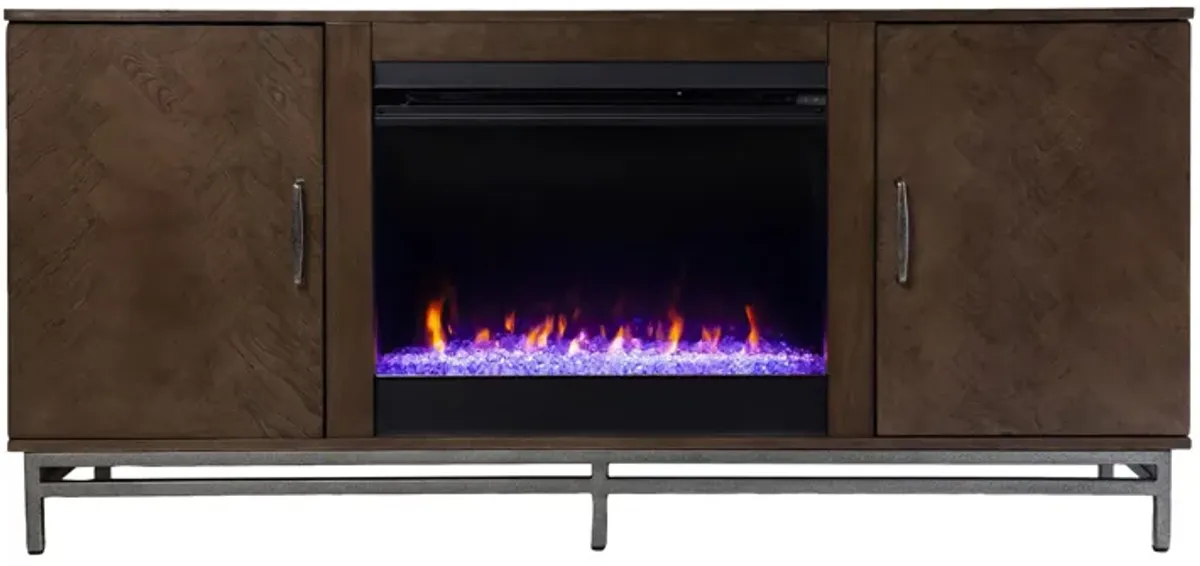 Georgia Color Changing Fireplace Console in Brown by SEI Furniture