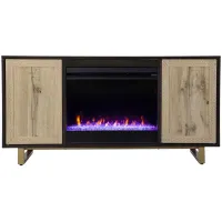 Poynton Color Changing Fireplace Console in Brown by SEI Furniture