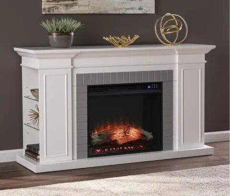 Northam Touch Screen Fireplace in White by SEI Furniture