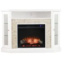 Redding Touch Screen Media Fireplace in White by SEI Furniture