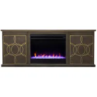 Purley Color Changing Fireplace Console in Brown by SEI Furniture