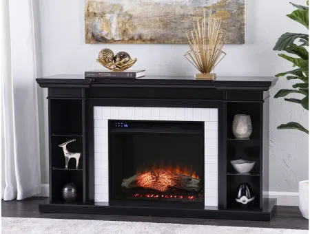 Longridge Touch Screen Fireplace in Black by SEI Furniture