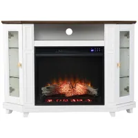Haisley Touch Screen Media Fireplace in White by SEI Furniture