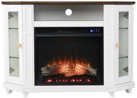 Haisley Touch Screen Media Fireplace in White by SEI Furniture