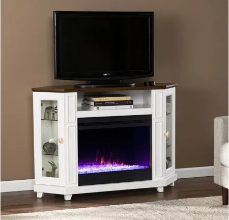 Goole Color Changing Media Fireplace in White by SEI Furniture