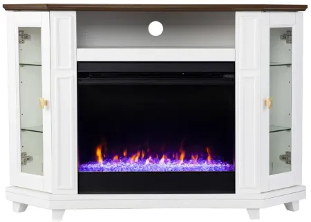 Goole Color Changing Media Fireplace in White by SEI Furniture