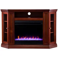 Oldham Color Changing Media Fireplace in Brown by SEI Furniture