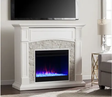 Alcester Color Changing Media Fireplace in White by SEI Furniture