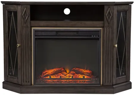 Blackburn Corner Media Fireplace in Brown by SEI Furniture