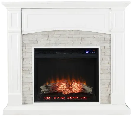 Alcester Touch Screen Media Fireplace in White by SEI Furniture