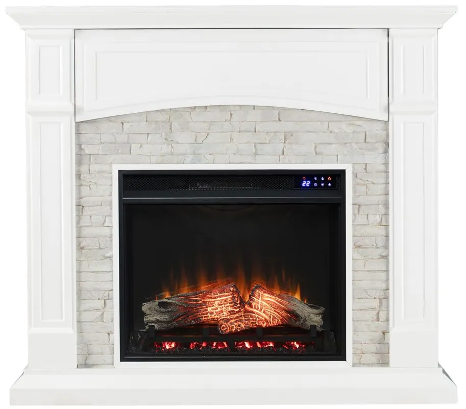 Alcester Touch Screen Media Fireplace in White by SEI Furniture