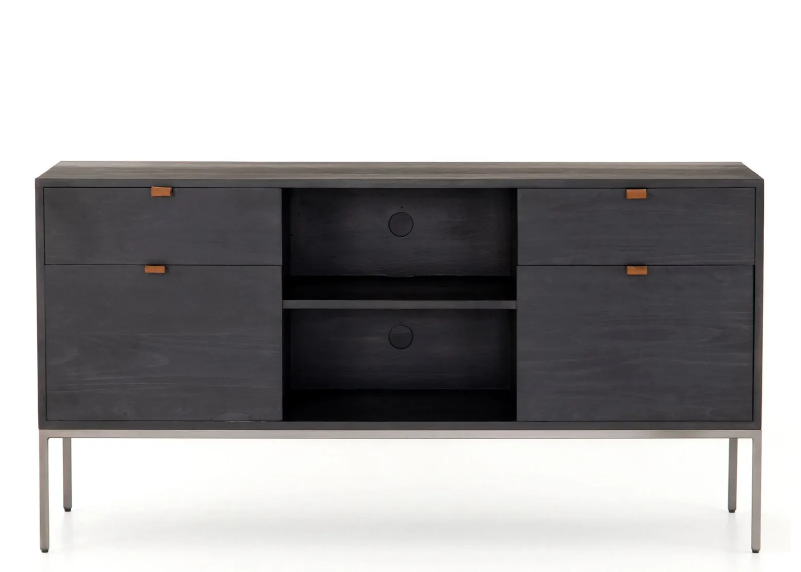 Edgefield Filing Credenza in Black Wash by Four Hands