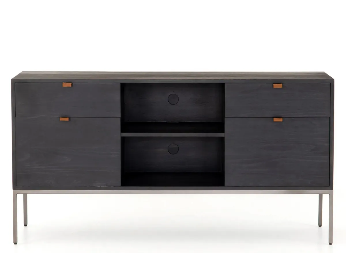 Edgefield Filing Credenza in Black Wash by Four Hands