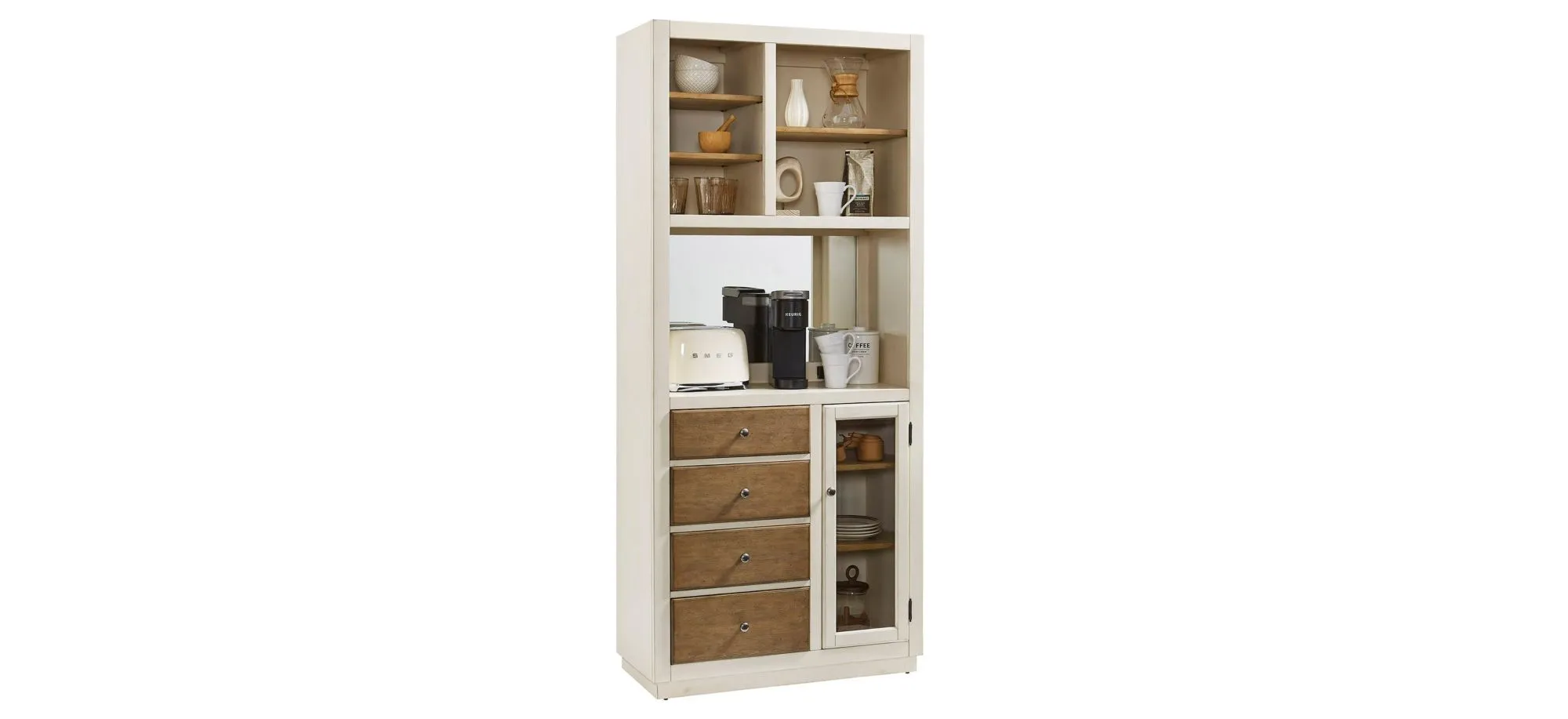 Wiley Four Drawer Coffee Bar in Natural by Bellanest.