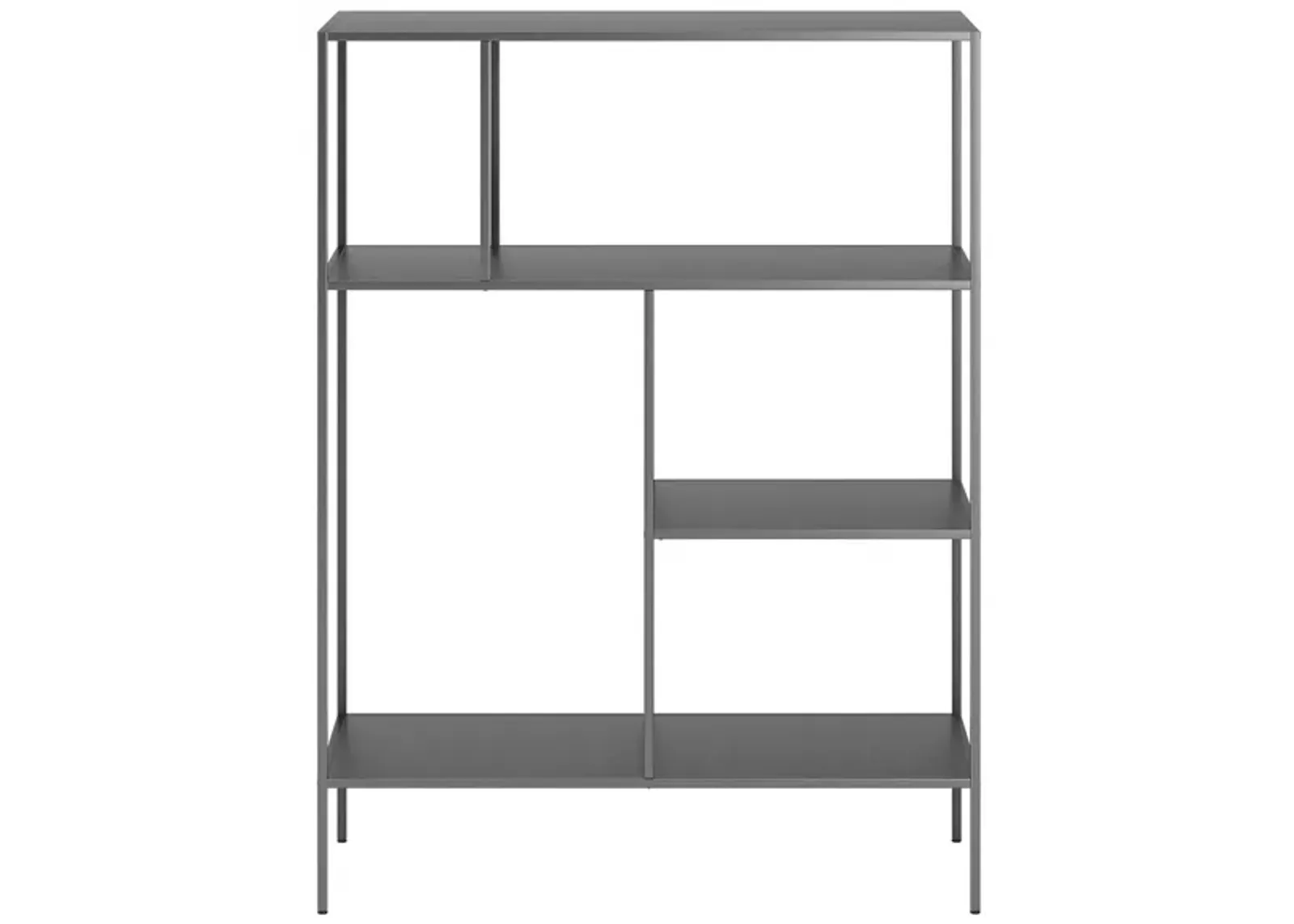 Zinnia 48" Tall Bookcase in Gunmetal Gray by Hudson & Canal