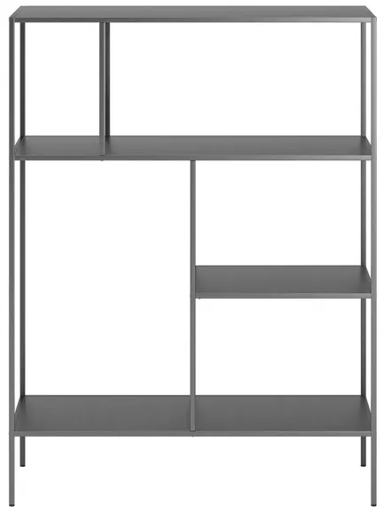 Zinnia 48" Tall Bookcase in Gunmetal Gray by Hudson & Canal