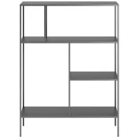 Zinnia 48" Tall Bookcase in Gunmetal Gray by Hudson & Canal