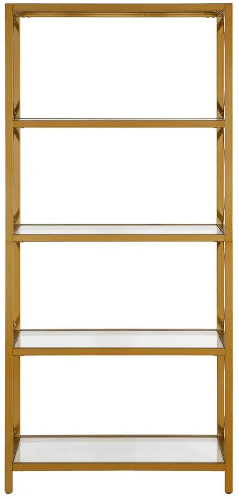 Celine Brushed Bookcase in Brushed Brass by Hudson & Canal