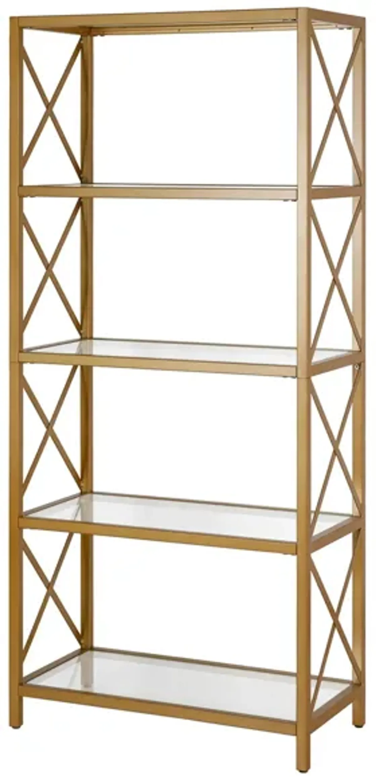 Celine Brushed Bookcase in Brushed Brass by Hudson & Canal