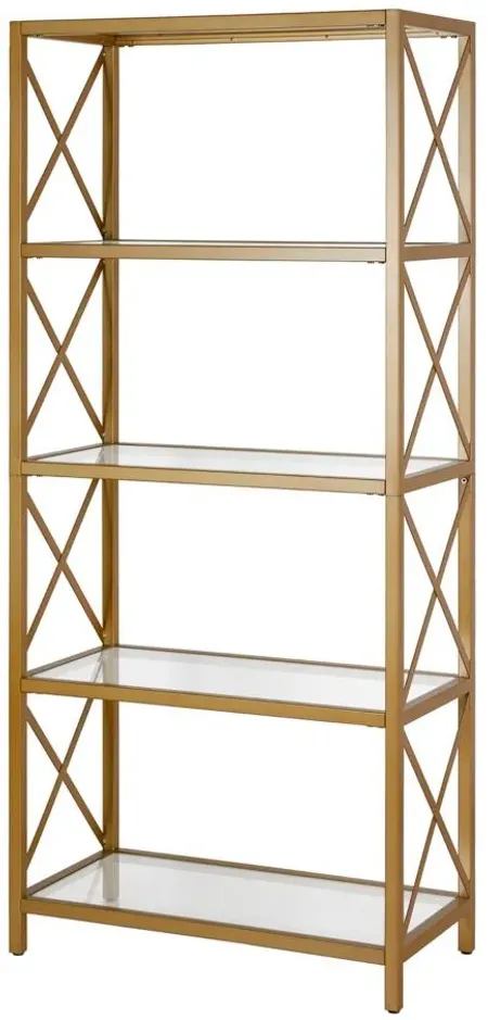 Celine Brushed Bookcase in Brushed Brass by Hudson & Canal