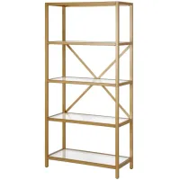Etta Brushed Brass Bookcase in Brushed Brass by Hudson & Canal