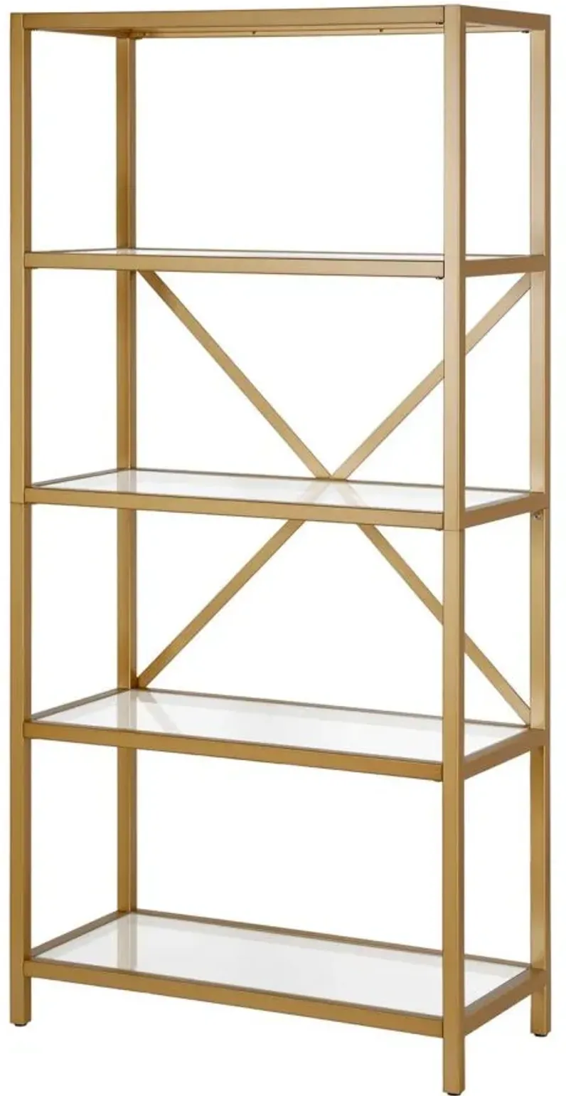 Etta Brushed Brass Bookcase in Brushed Brass by Hudson & Canal