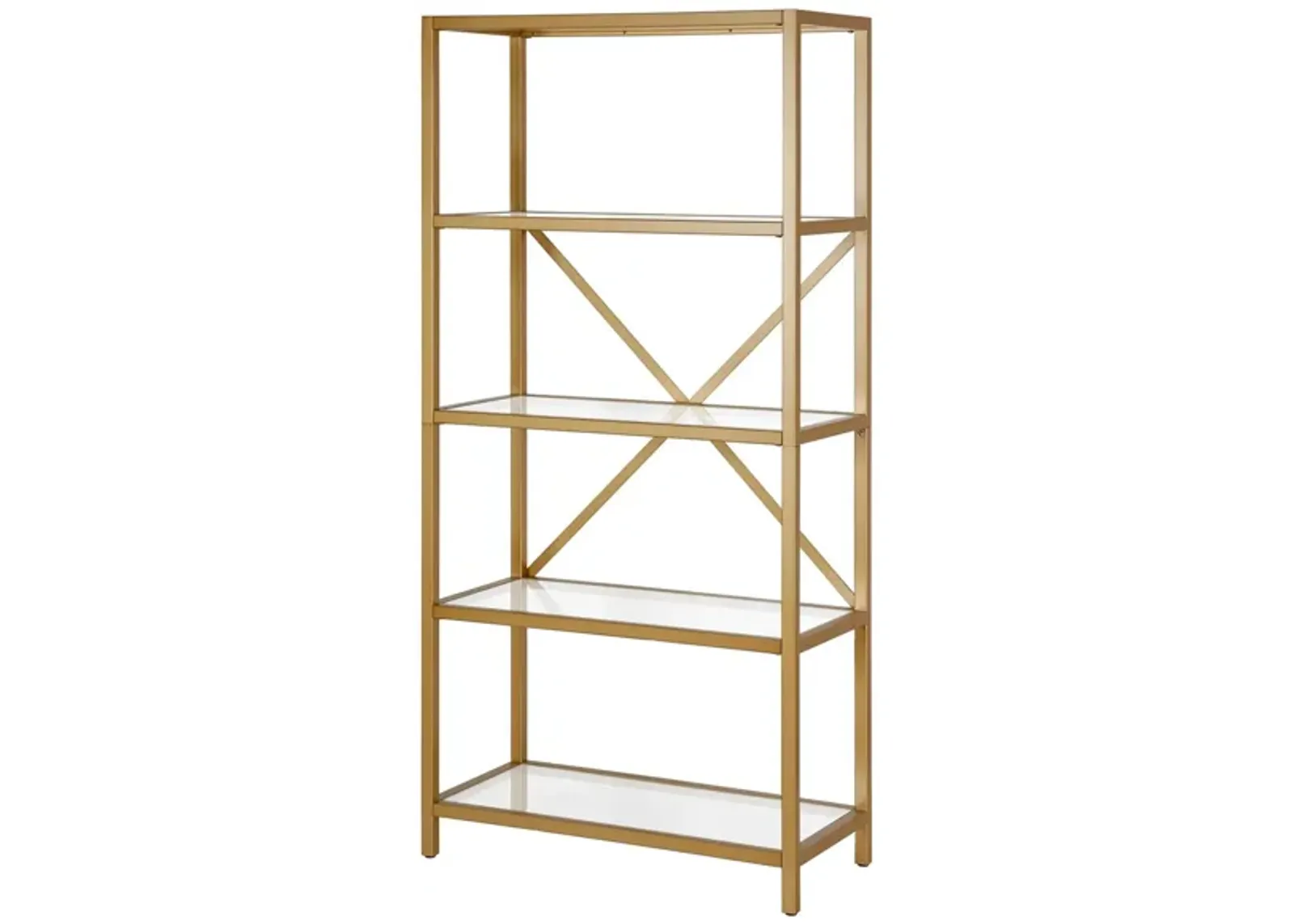 Etta Brushed Brass Bookcase