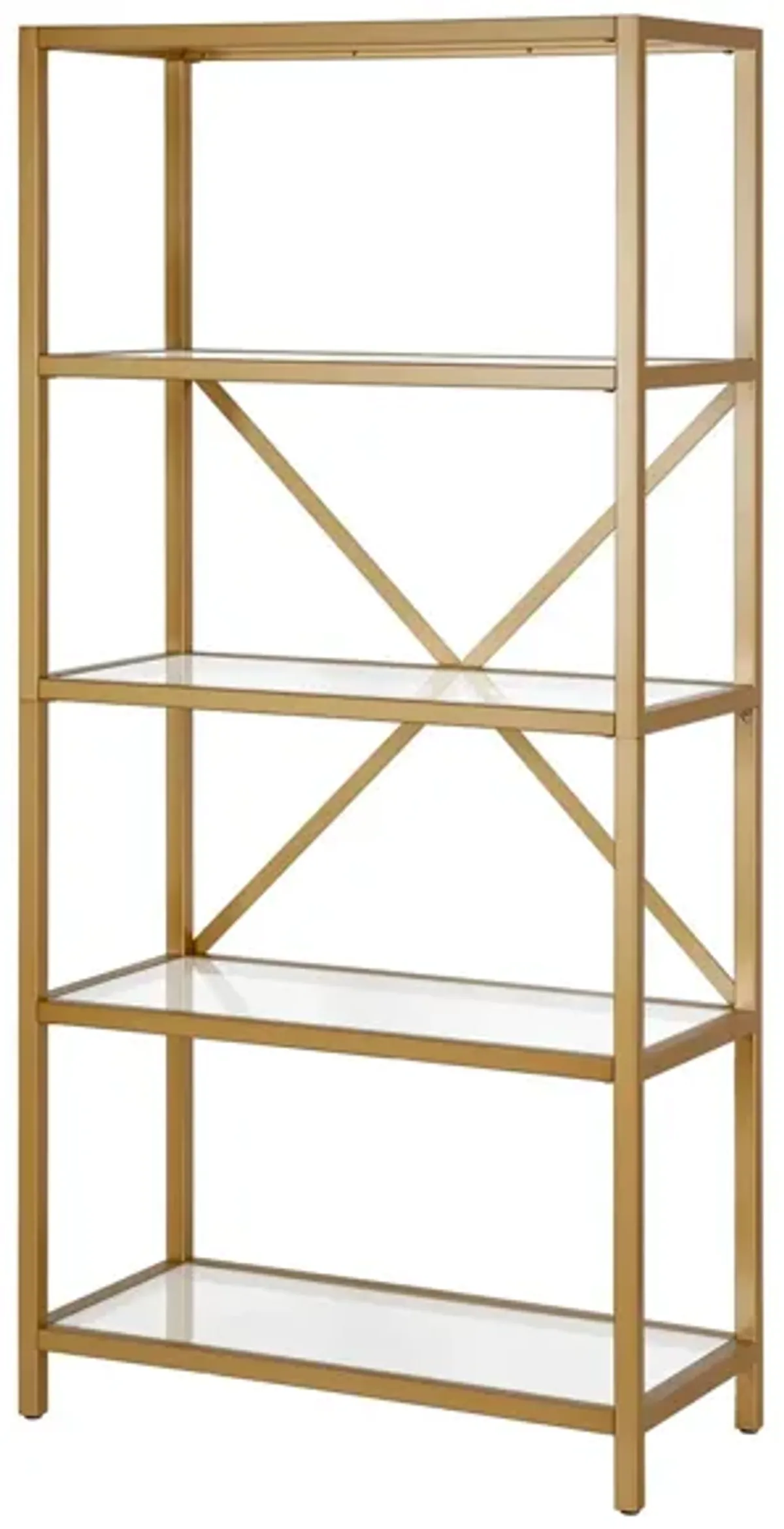 Etta Brushed Brass Bookcase in Brushed Brass by Hudson & Canal