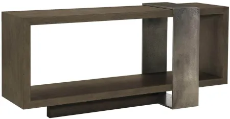 Linea Console Table in Cerused Charcoal by Bernhardt