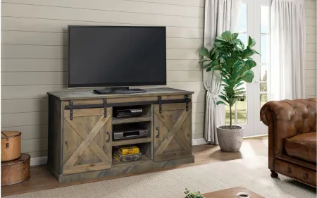 Farmhouse 66" TV Console in Barnwood by Legends Furniture