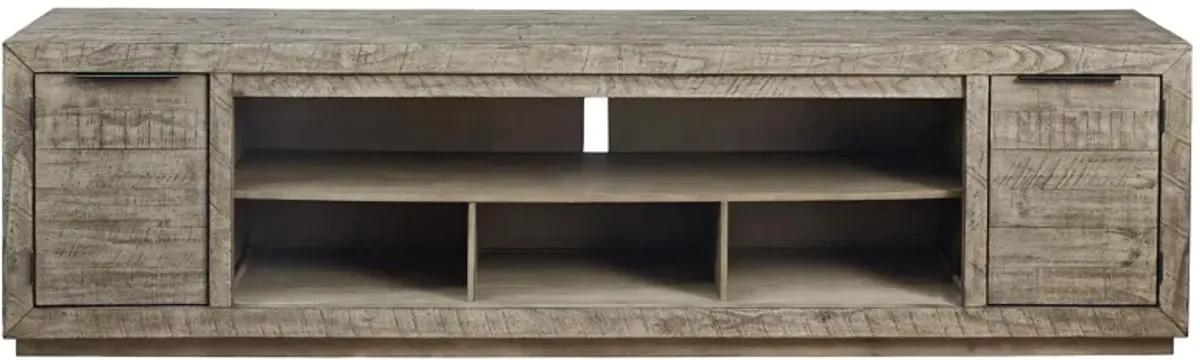 Krystanza 92" TV Stand in Weathered Gray by Ashley Furniture