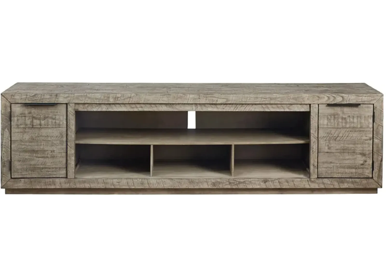 Krystanza 92" TV Stand in Weathered Gray by Ashley Furniture