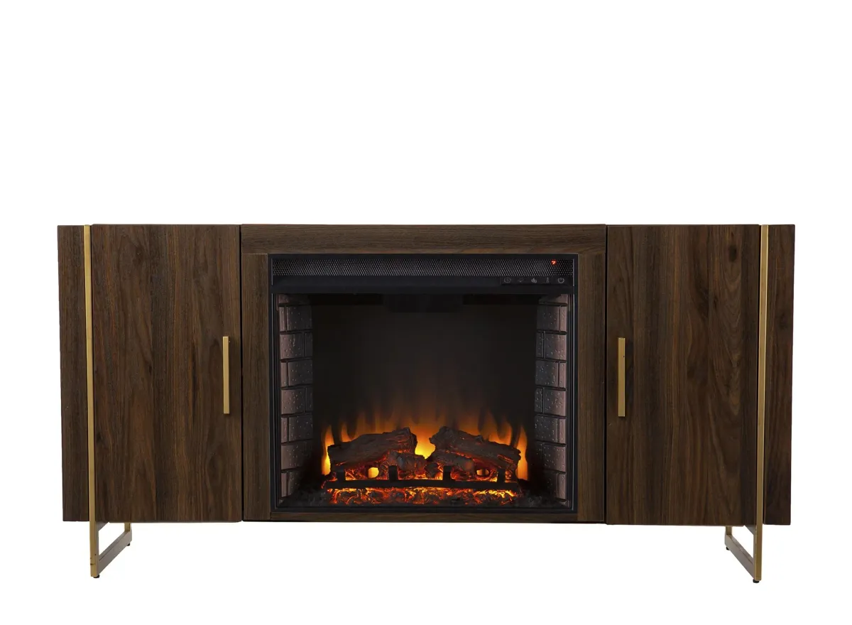 Everly Fireplace Console in Brown by SEI Furniture