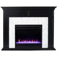 Payton Color Changing Fireplace in Black by SEI Furniture