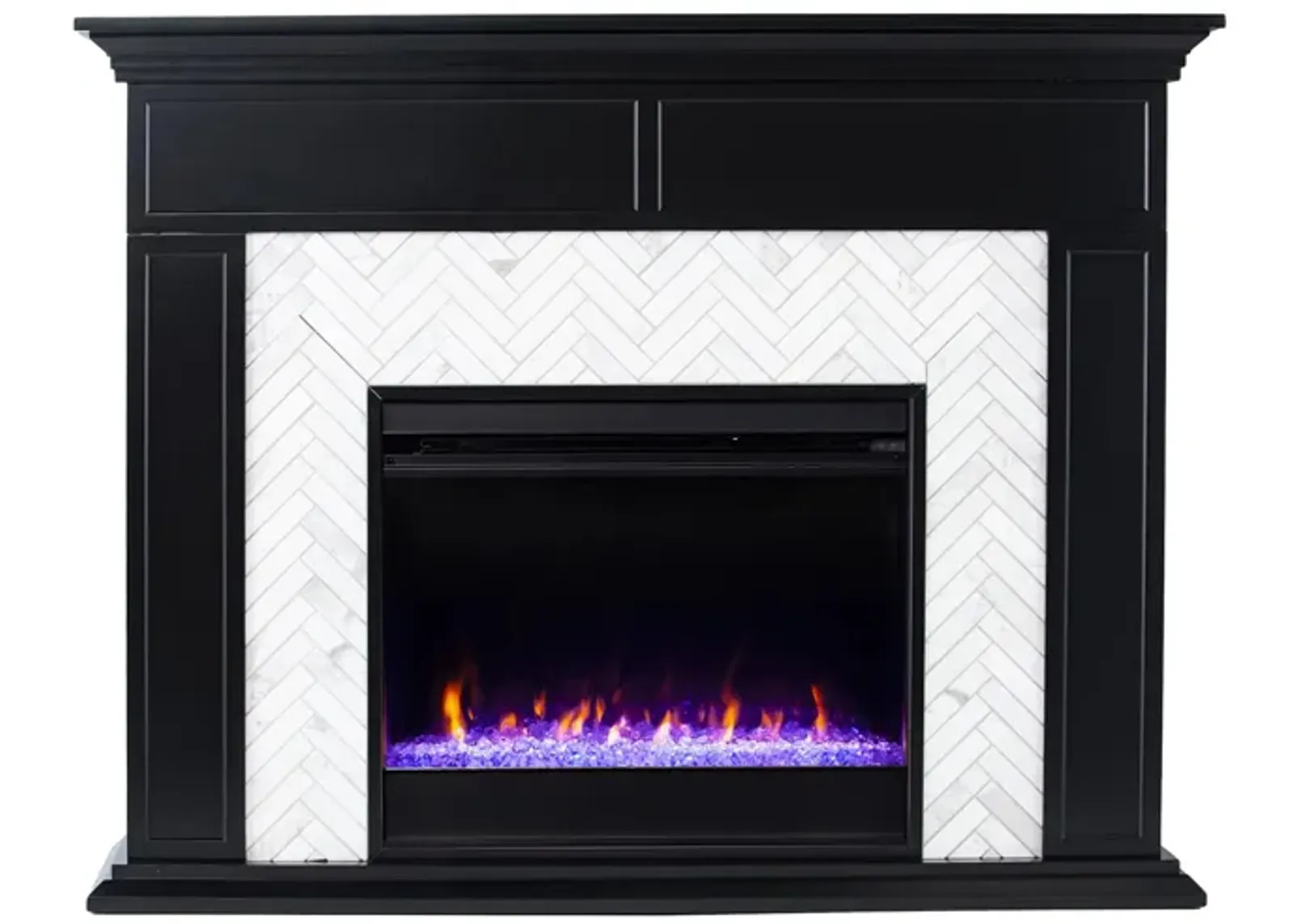 Payton Color Changing Fireplace in Black by SEI Furniture