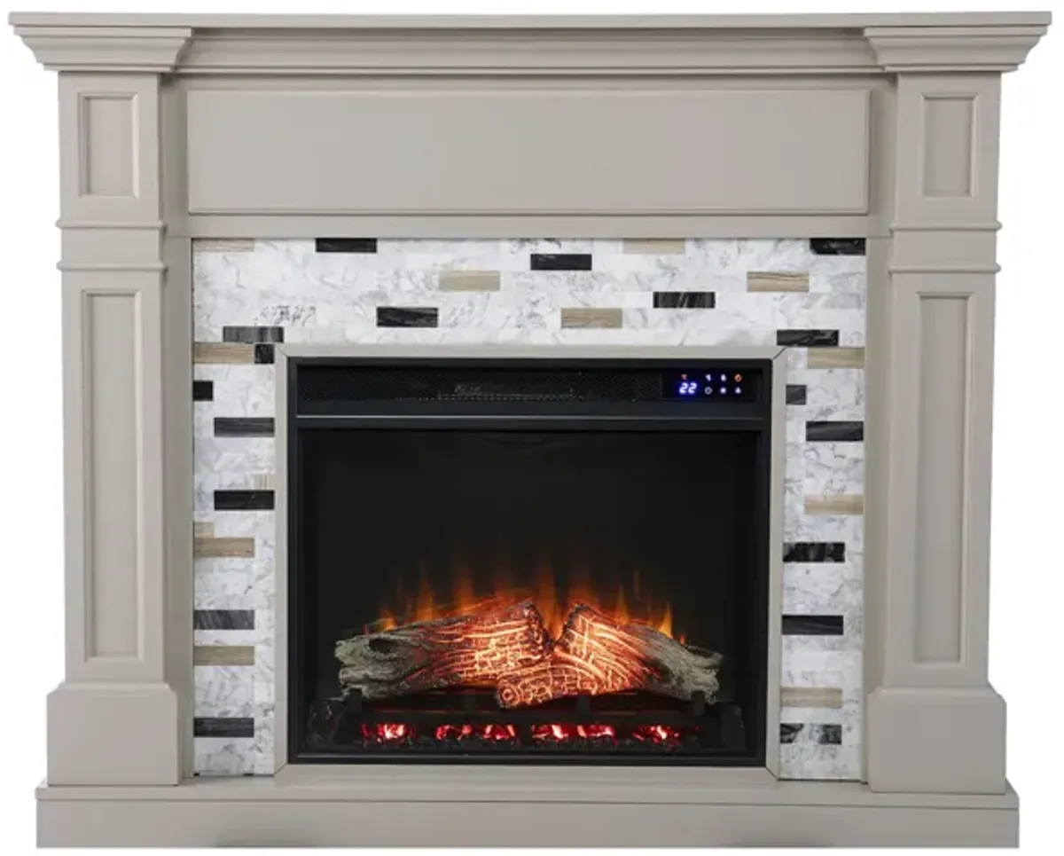 Chester Touch Screen Fireplace in Gray by SEI Furniture