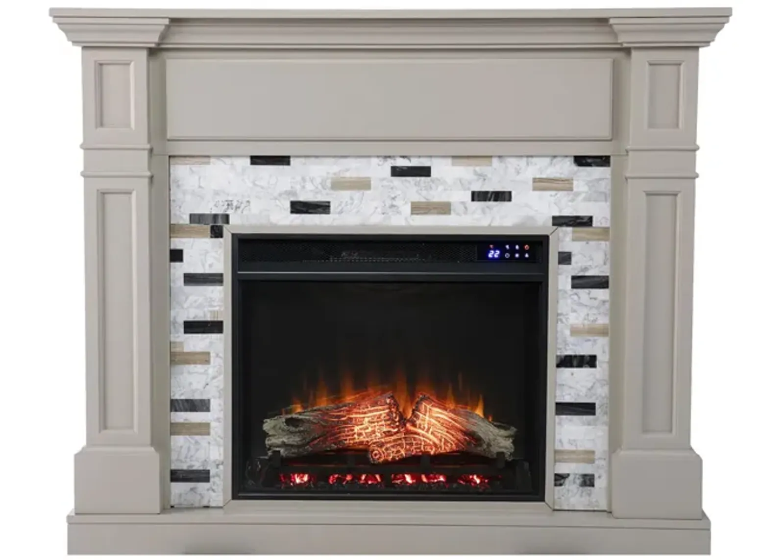 Chester Touch Screen Fireplace in Gray by SEI Furniture